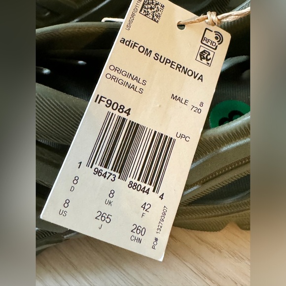 NEW MEN'S Adidas AdiFom supernova OLIVE GREEN SHOES SANDALS SNEAKERS 8 EURO 42 - Picture 3 of 7